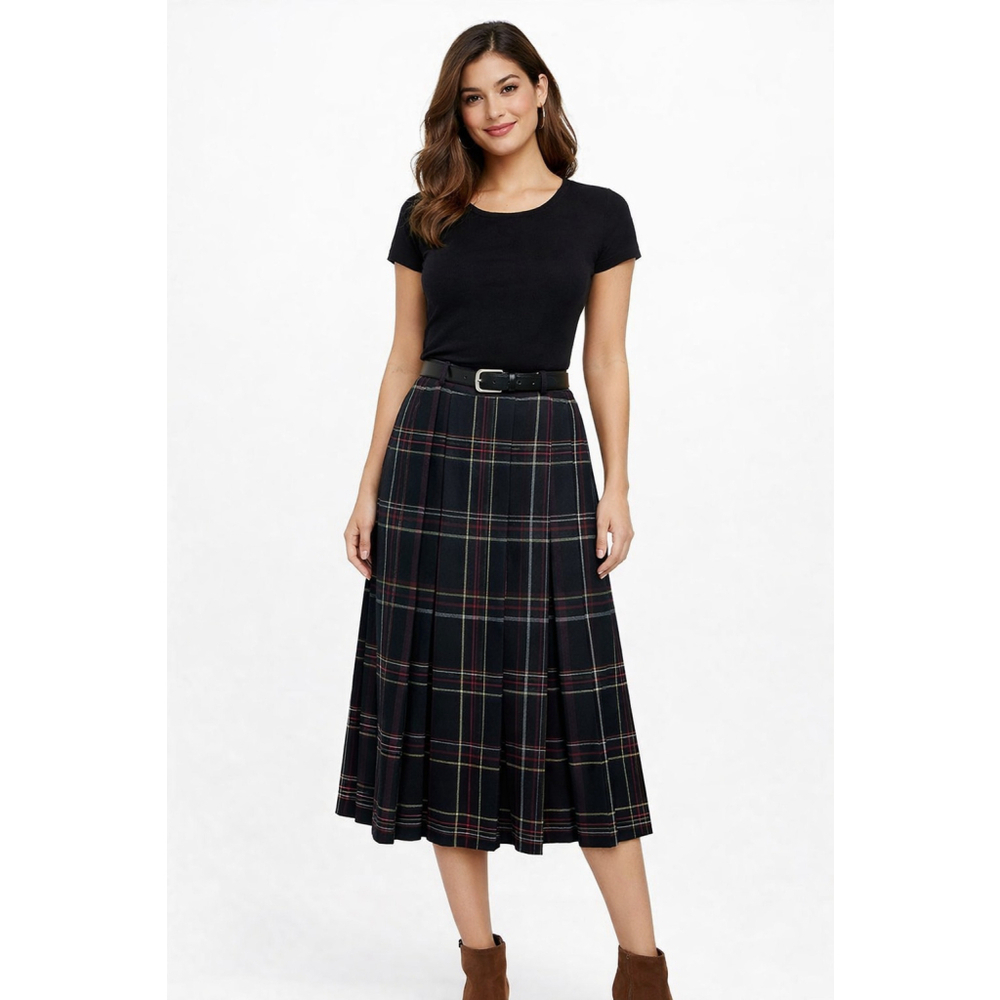 JH Collectibles Women's Vintage Plaid Wool Skirt Size Size 14